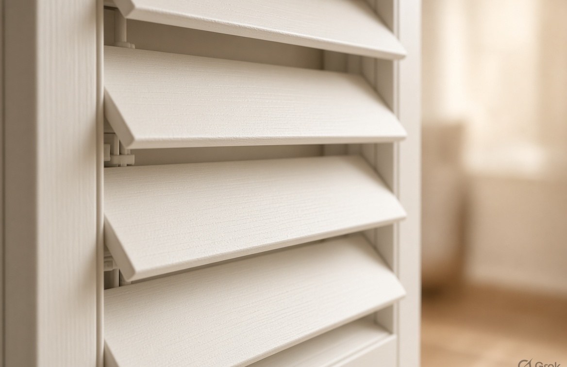 Close-up of shutter slats and tilt